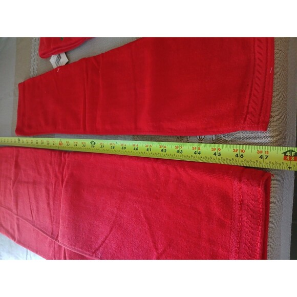 3-Piece 100% Cotton Christmas Towel set Embroidered Design Large Bath Towel Red - Picture 9 of 13